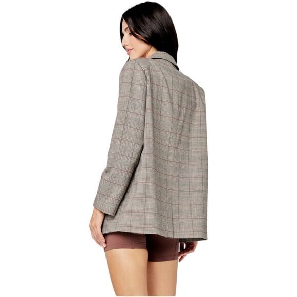 Lspace X Tessa Brooks Nadia Blazer New Size Medium Plaid brown black - Picture 2 of 9